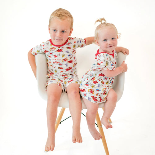 Big Red Dog Kids Bamboo Short Two-Piece Pajama Set