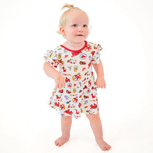 Big Red Dog Twirl Dress With Bodysuit