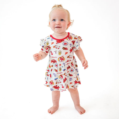 Big Red Dog Twirl Dress With Bodysuit