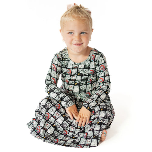 King of Halloween Town Kids Bamboo Long Sleeves Dress