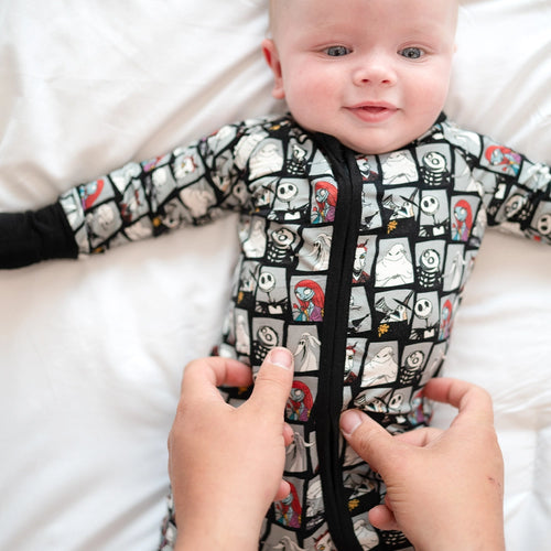 King of Halloween Town Baby Bamboo Zipper Romper Pajamas