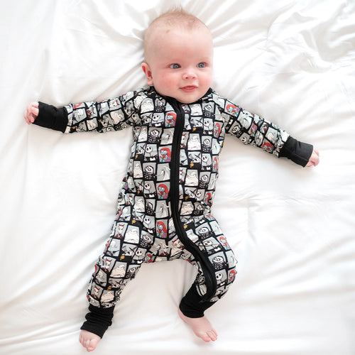 King of Halloween Town Baby Bamboo Zipper Romper Pajamas