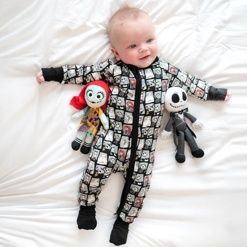 King of Halloween Town Baby Bamboo Zipper Romper Pajamas