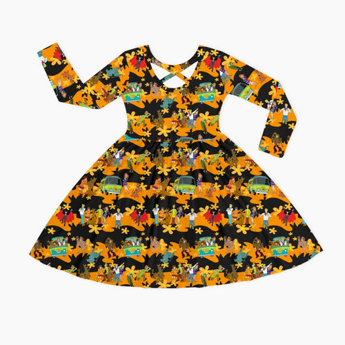 Mystery Adventure Great Dane Dog Kids Bamboo Long Sleeves Dress