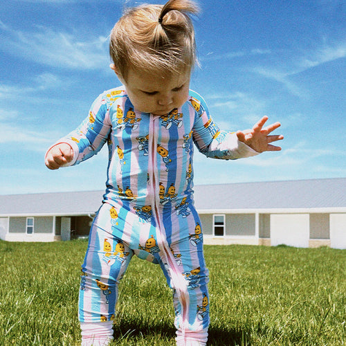 FancyPrince Striped Banana Baby Bamboo Zipper Romper Pajamas
