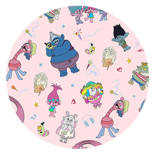 Magic Elves Cartoon Pink Kids Bamboo Short Two-Piece Pajama Set