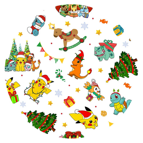 Christmas Yellow Elf and Friends Kids Bamboo Two-Piece Pajama Set