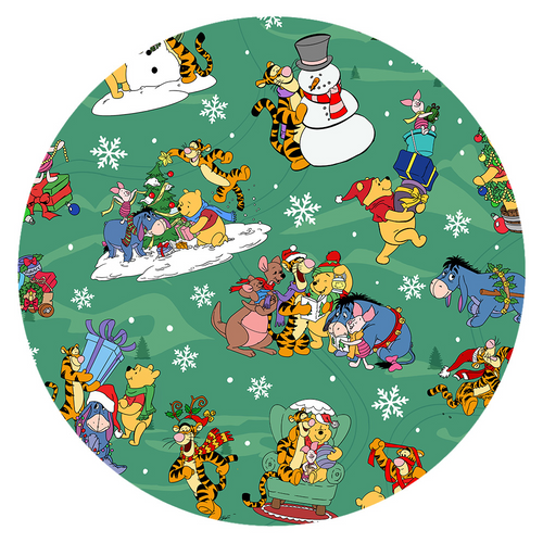 Christmas Bear and Animal Pals on Holly Green Kids Bamboo Two-Piece Pajama Set