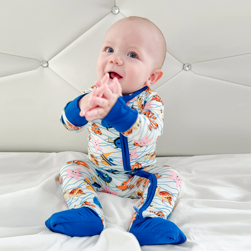 FancyPrince Marine Animals Baby Bamboo Zipper Romper Pajamas