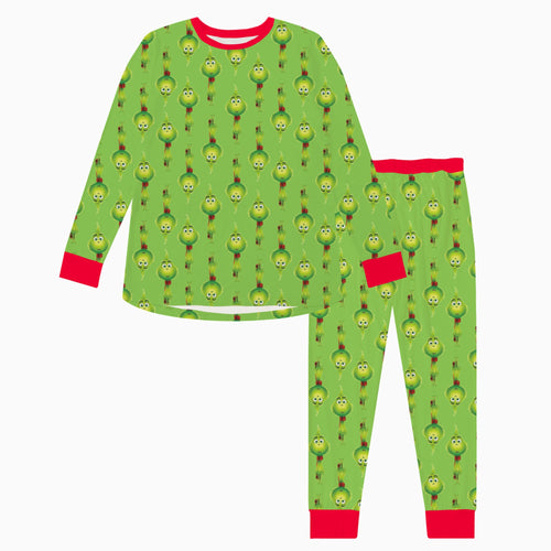 Christmas 3D Green Face Women's Pajamas Set
