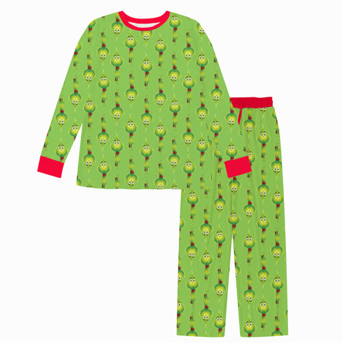Christmas 3D Green Face Men's Pajamas Set