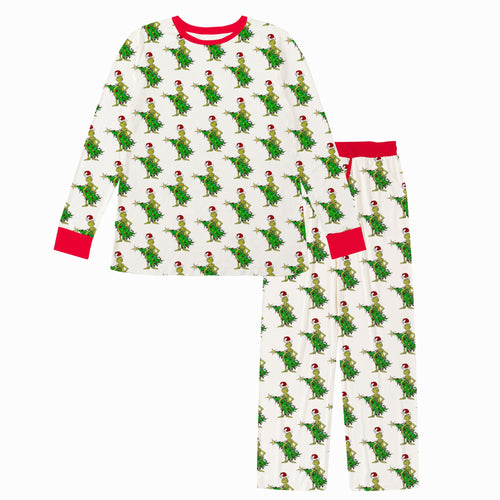 Christmas Tree Green Face Men's Pajamas Set
