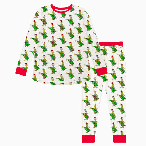 Christmas Tree Green Face Women's Pajamas Set