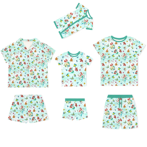 Mermaid Ocean Life Bamboo Family Matching Pajamas