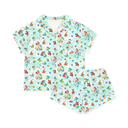 Mermaid Ocean Life Bamboo Family Matching Pajamas