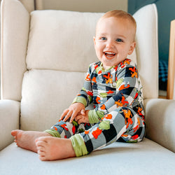 Christmas Green Guy Plaid Kids Bamboo 2 Pieces Pajama Set