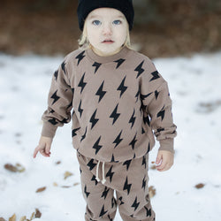 Black Lightning Kids Bubble Long Sleeve 2 Pieces Set