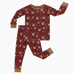 Christmas Sale Holiday Reindeer Two Piece Bamboo Pajamas