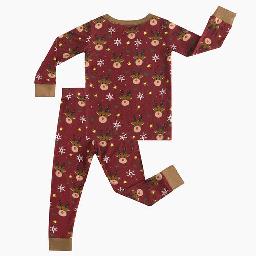 Christmas Sale Holiday Reindeer Two Piece Bamboo Pajamas