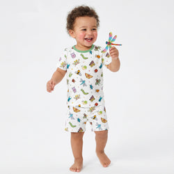 Little Garden Insects Adventure Kids Bamboo Short Two-Piece Pajama Set