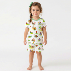 Sweet Forest Friends and Garden Kids Bamboo Short Two-Piece Pajama Set