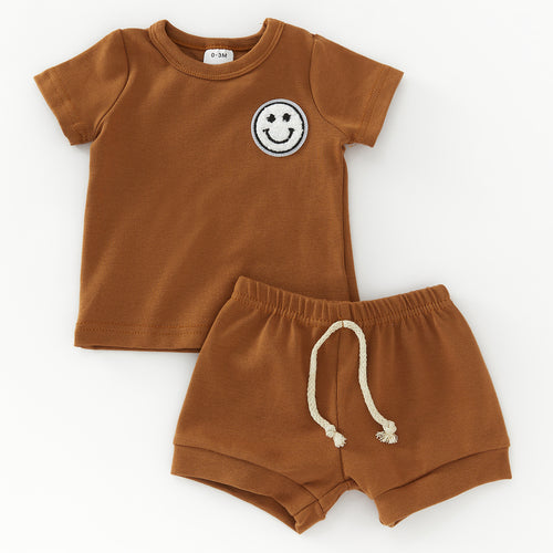 Smiley Face Black Color Shorts Set | Various Colours