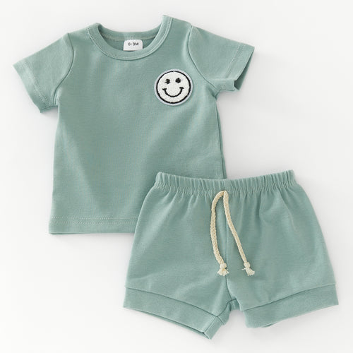 Smiley Face Black Color Shorts Set | Various Colours