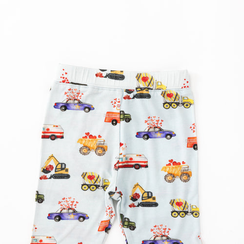 Valentine Hearts on Wheels Kids Bamboo Two-Piece Pajama Set