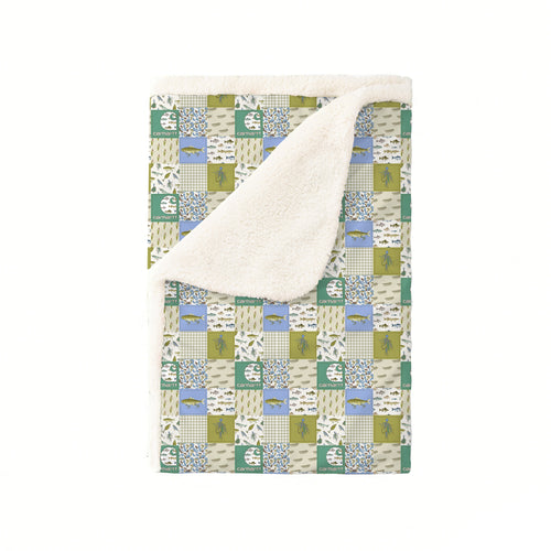 Outdoor Fishing Western Patchwork Bamboo Blanket