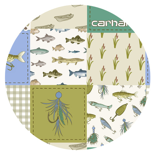 Outdoor Fishing Western Patchwork Kids Two-Piece Pajama Set