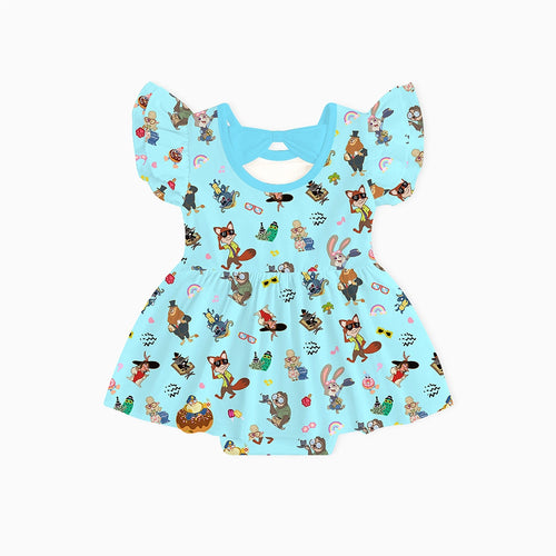 Crazy Zoo Mom&Me Blue Bamboo Family Short Matching Pajamas