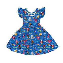 Magic Elves Cartoon Music Kids Bamboo Short Sleeves Dress