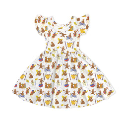 Curious Monkey Kids Bamboo Short Sleeves Dress