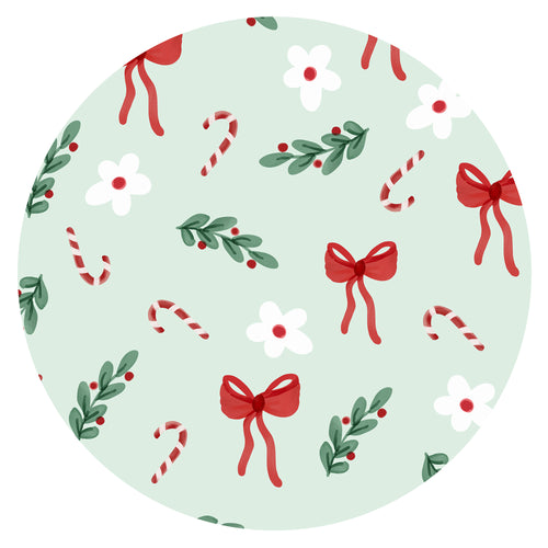 Christmas Bows and Candy Cane Garden Bamboo Zipper Romper Pajamas