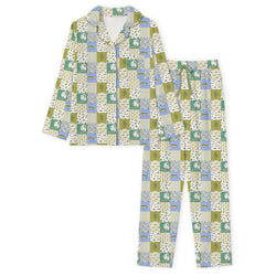 Outdoor Fishing Western Patchwork Print Bamboo Women's Pajamas Set