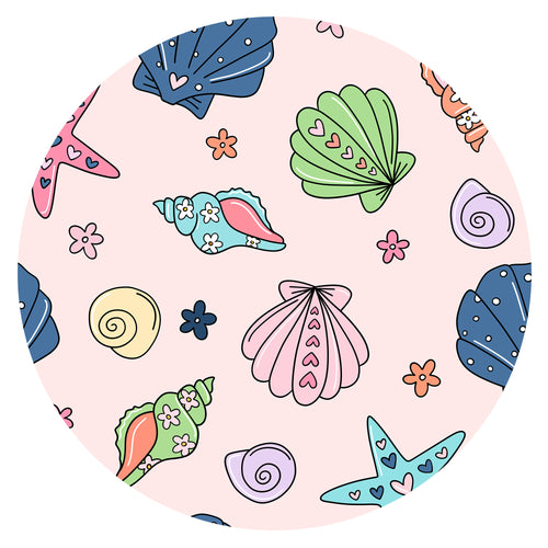 Colorful Ocean Shells and Stars Playtime Pink Short Bamboo Zippy Baby Romper