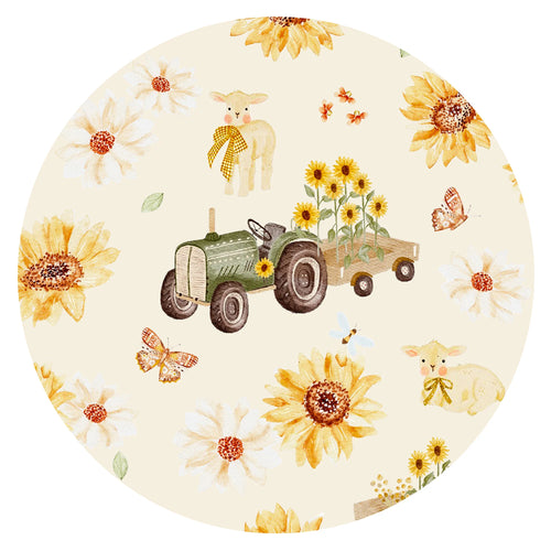 Sunflower Farm Cream Bamboo Zipper Romper Pajamas