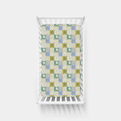 Outdoor Fishing Western Patchwork Bamboo Fitted Crib Sheet