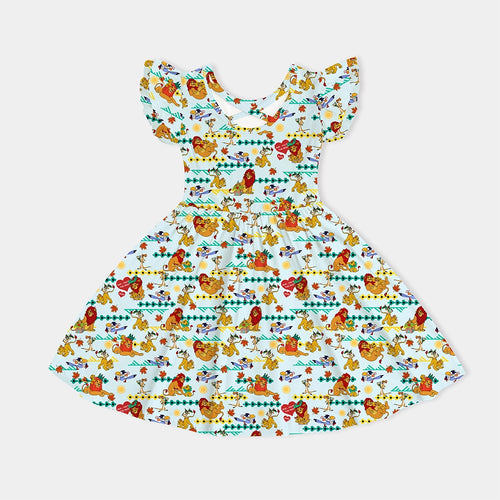Father‘s Day Lion Kids Bamboo Short Sleeves Dress