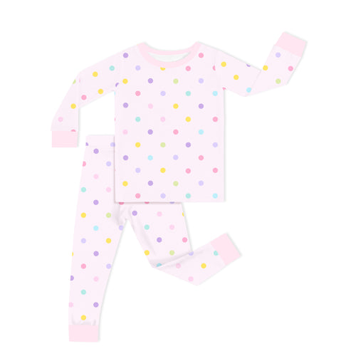 Pastel Dot Dreams Kids Bamboo Two-Piece Pajama Set