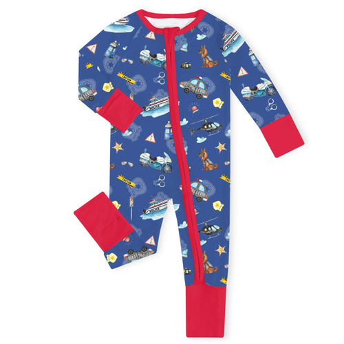 Paws on Patrol Red Bamboo Zipper Romper Pajamas