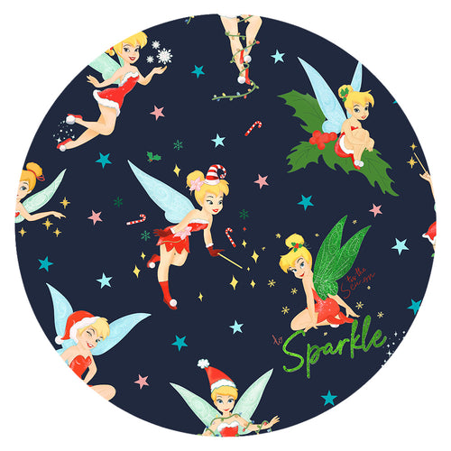 Christmas Sparkle Fairy Pals on Midnight Blue Kids Bamboo Two-Piece Pajama Set