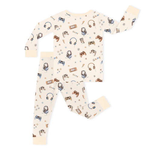 Retro Game Playtime Adventure Kids Bamboo Two-Piece Pajama Set
