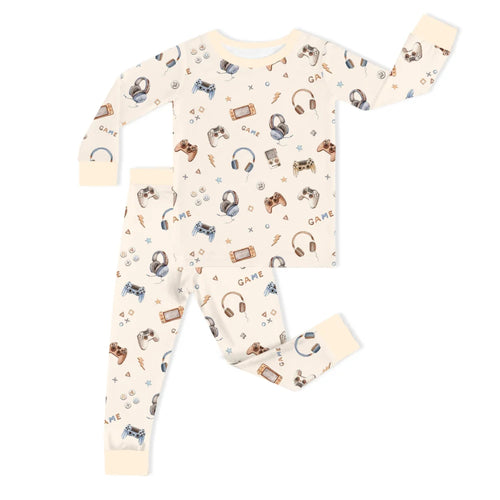 Retro Game Playtime Adventure Kids Bamboo Two-Piece Pajama Set