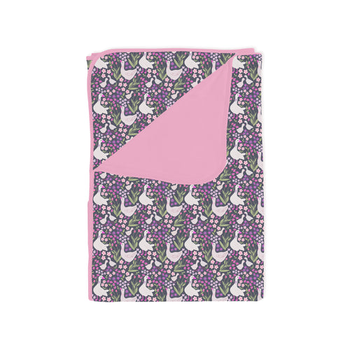 Wildflower Meadow Geese Bamboo Blanket