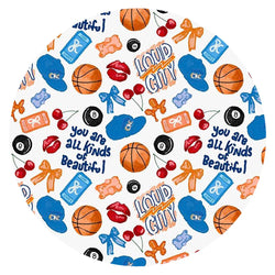 Playful Sports and Sweet Bow Lip Blue Kids Bamboo Two-Piece Pajama Set