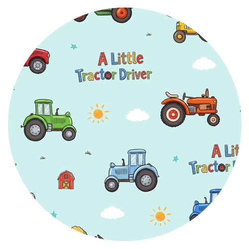 Little Tractor Driver Bamboo Zipper Romper Pajamas