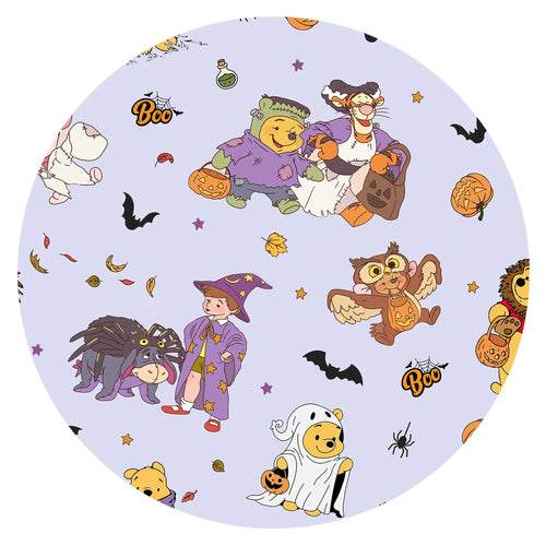 Halloween Bear Pumpkin Bat Bamboo Zipper Romper Pajamas