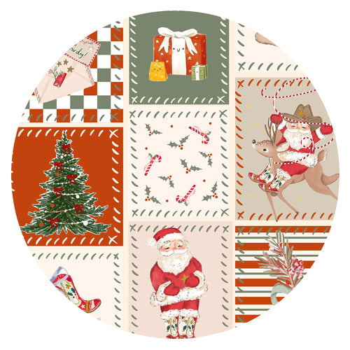 Vintage Holiday Quilt Bamboo Zipper Romper Pajamas