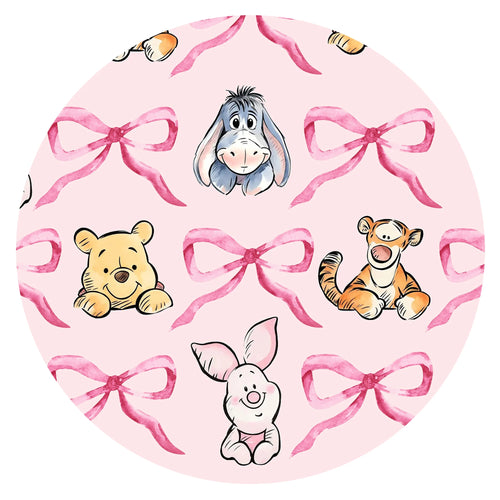 Sunny Bear and Pig Friends Bow Bamboo Zipper Romper Pajamas